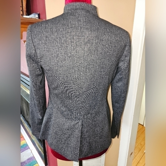 Banana Republic 0P Petite long Sleeve Black/Grey Blazer Basic Work Wear - Picture 7 of 8